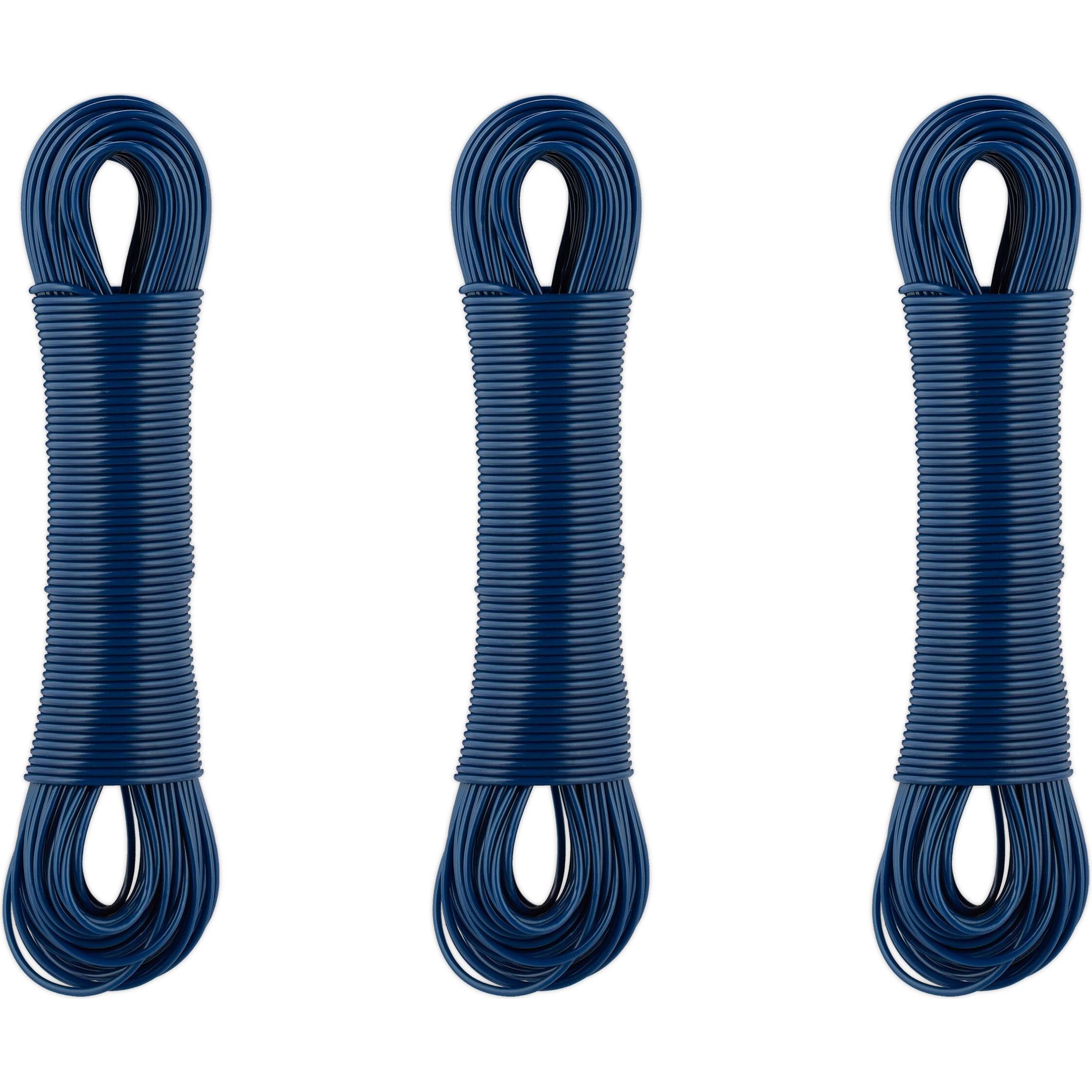 Thumbnail - Relaxdays 3x Wäscheleine, Wäscheständer, Blau