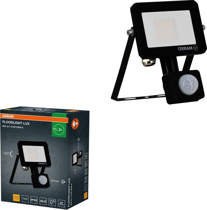 Produktbild Osram LED-Fluter mit Sensor, 10W, 900lm, 3000K, 105°, IP65, warmweiss (900 lm, IP65)