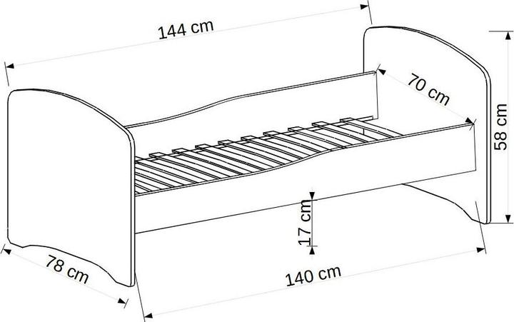 Actual product image ADRK Furniture Bed with mattress GONZALO POLICE CAR 140x70 (140 x 70 cm)