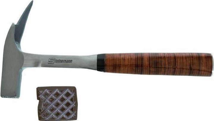 BRW marteau de couvreur forgé, avec poignée en cuir (600 g)