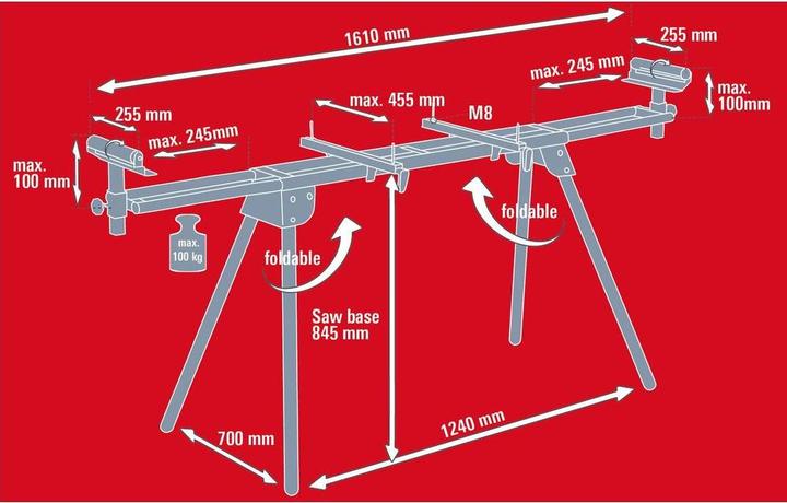 Produktbild Einhell MSS 1610 (69.50 cm, 123 cm)