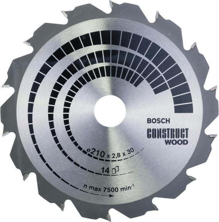 Produktbild Bosch Professional Zubehör PRO Construct Wood Kreissägeblatt, 210 x 2,8 x 30 mm