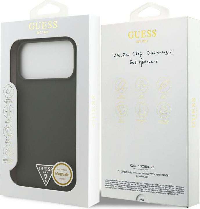 Productafbeelding Guess - Silicone Triangle Logo MagSafe (GUHMP17XSCTRLMA) - iPhone 17 Pro Max - Khaki (Apple iPhone 17 Pro Max)