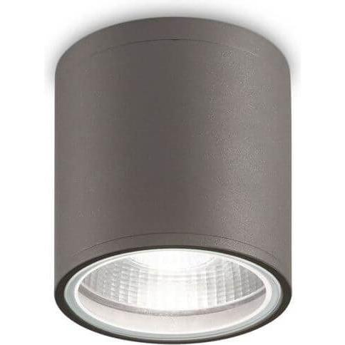 Ideal lux, Wandleuchte + Deckenleuchte, GUN Deckenleuchte GU10 ⌀110mm dimmbar Anthrazit IP44 236865 (GU10)
