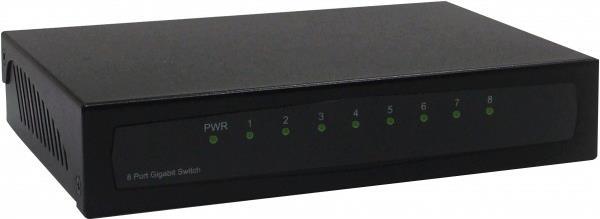 Actual product image Dexlan 891008 Unmanaged Gigabit Ethernet (10/100/1000) Black Network Switch (8 Ports)