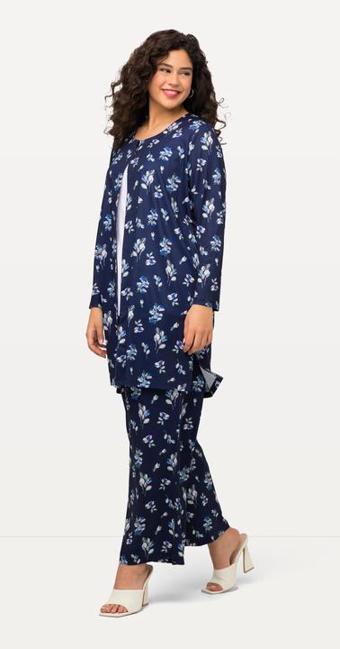 Actual product image Ulla Popken Matte Jersey One Button Print Long Sleeve Jacket (54)