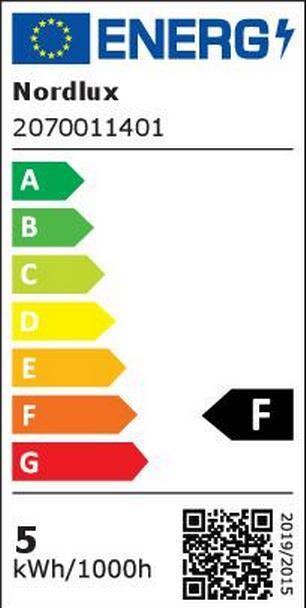 Energie-Label Nordlux Leuchtmittel E14 4.7 W, 2200-6500 K (E14, 4.70 W, 430 lm, 6 x, F)