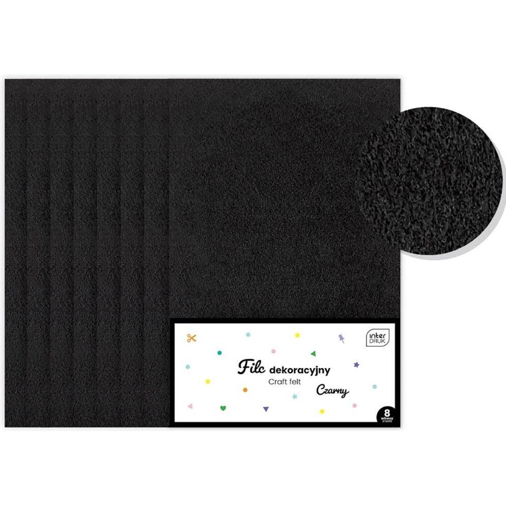 Interdruk Dekofilz 8 Stück schwarz