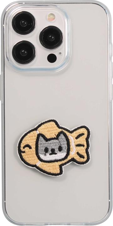 Actual product image PhoneLook Autocollant sticker pour téléphone/tablette/ordinateur brodé en 3D Cat inside Fish