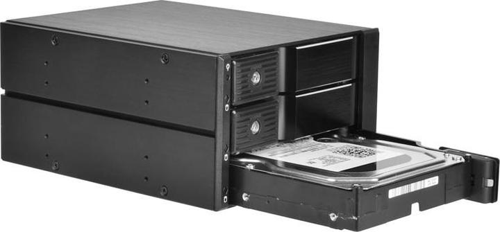 Productafbeelding Silverstone SST-FS303-12G - 3 Bay Aluminium Trayless Hot Swap Mobile Rack Backplane met ventilator en loc (3.5")