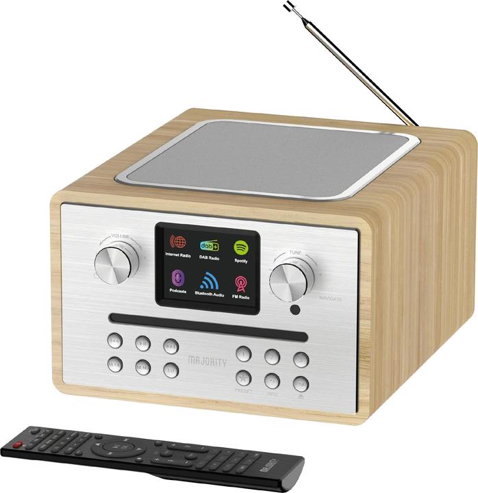 Produktbild Majority Homerton 2 Internet, Bluetooth, DAB en FM Radio + CD Speler - Eikenkleur (FM, DAB+, WLAN, Bluetooth)