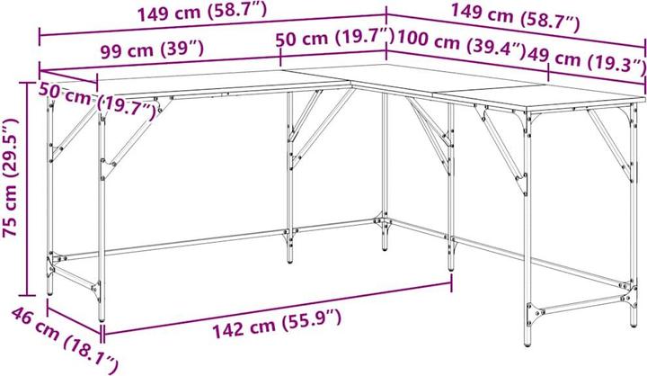 Produktbild vidaXL Schreibtisch