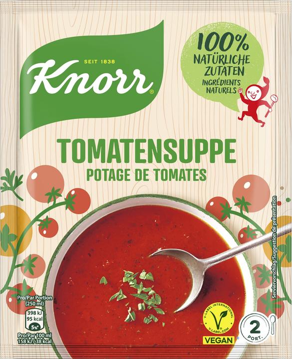 Produktbild Knorr 100% Natürlich Tomatensuppe Beutel Suppe mit Tomatenstücken, Petersilie und Oregano