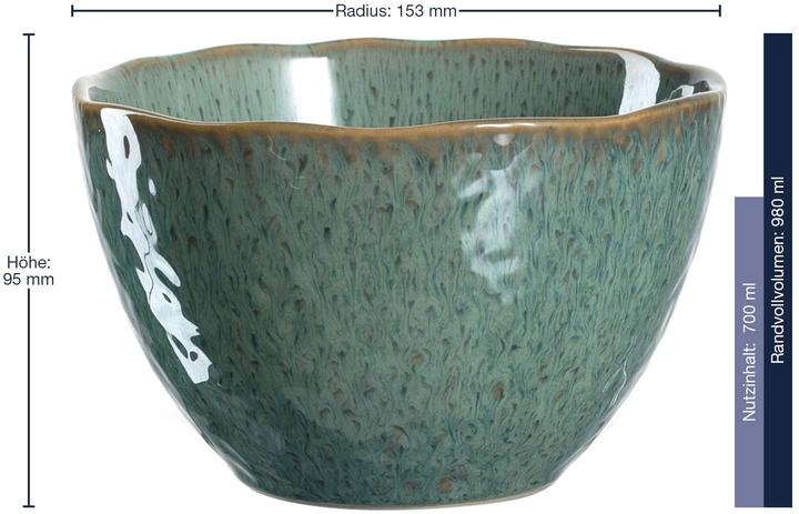 Actual product image Leonardo Ceramic Bowl 15 green Matera (15 cm, 0.98 l, 1 x)