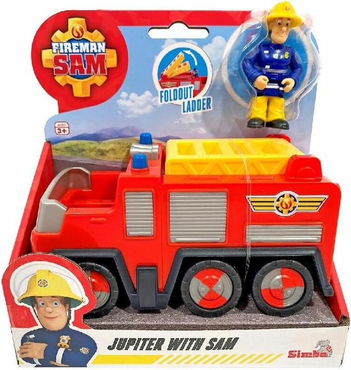 Actual product image Simba Fireman Sam Jupiter Mini Action Figure Fire Truck