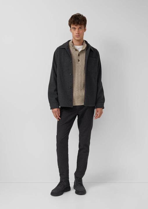 Produktbild s.Oliver Strickpullover Melierter Strick-Troyer mit Rippstruktur (M)