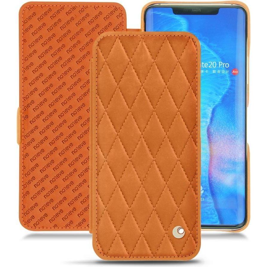 Noreve Lederschutzhülle horizontal (Huawei Mate 20 Pro), Smartphone Hülle, Orange