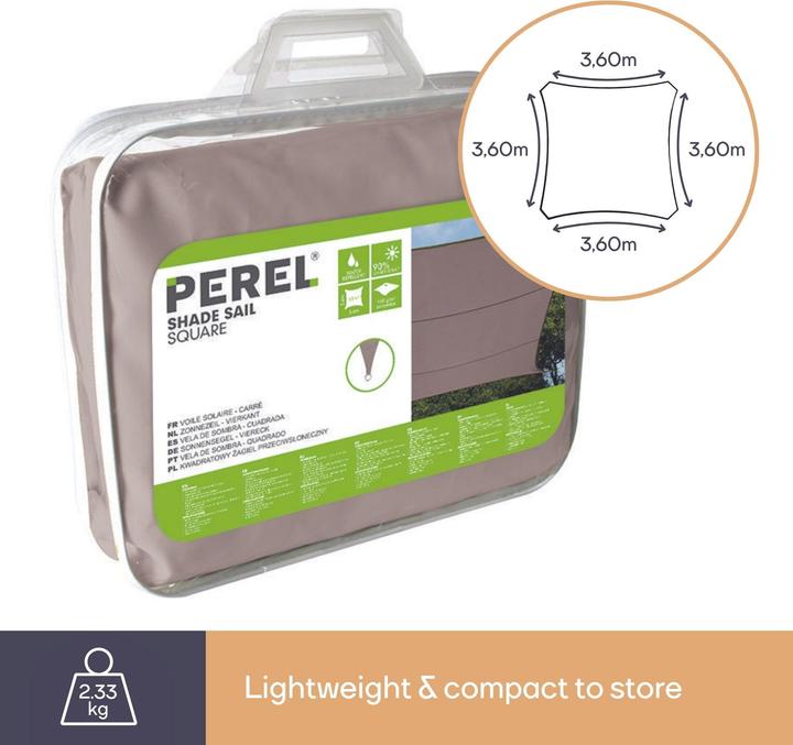 Produktbild Perel Sonnensegel (360 x 360 cm)