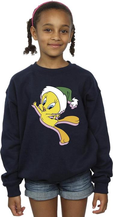 Actual product image Looney Tunes Girls Tweety Christmas Hat Sweatshirt (140, 146)