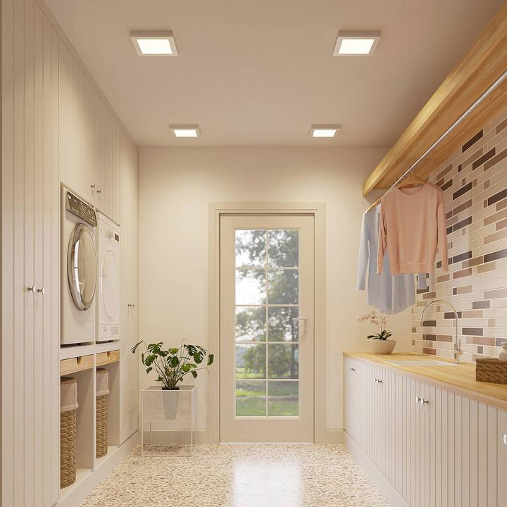 Image du produit Prios Alette LED plafonnier, argent 22,7 cm 18W (2092 lm)