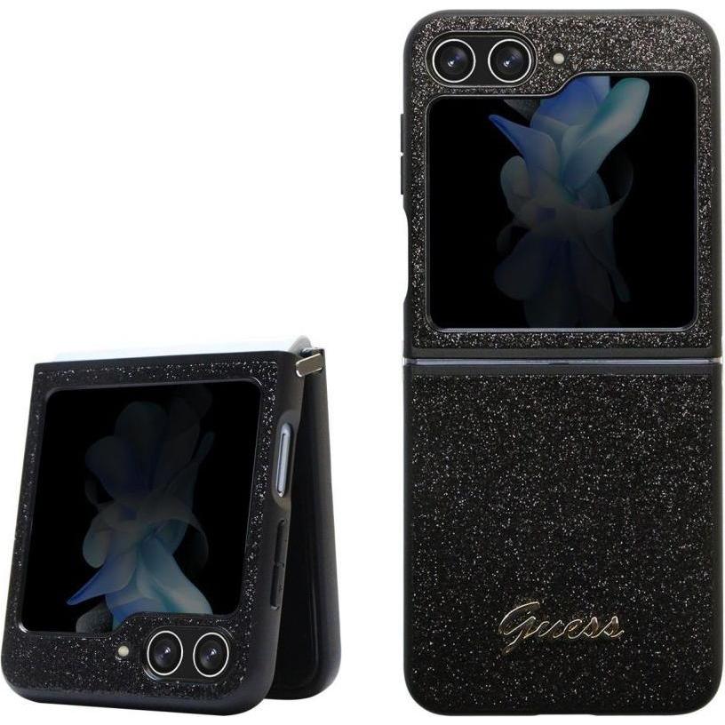 Guess Glitter Flakes Case für F731B Samsung Galaxy Z Flip5 - black (Samsung Galaxy Z Flip5), Smartphone Hülle, Schwarz