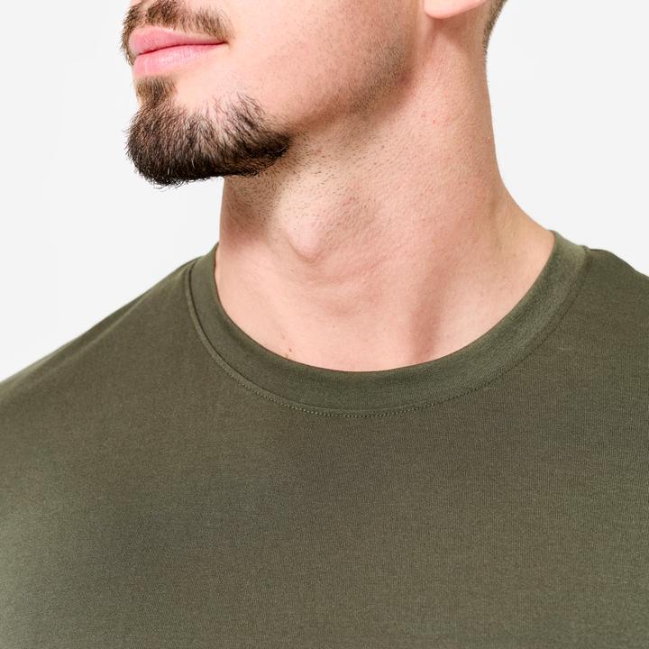 Produktbild Domyos Men's Slim-Fit Breathable Cross Training T-Shirt - Khaki (L)