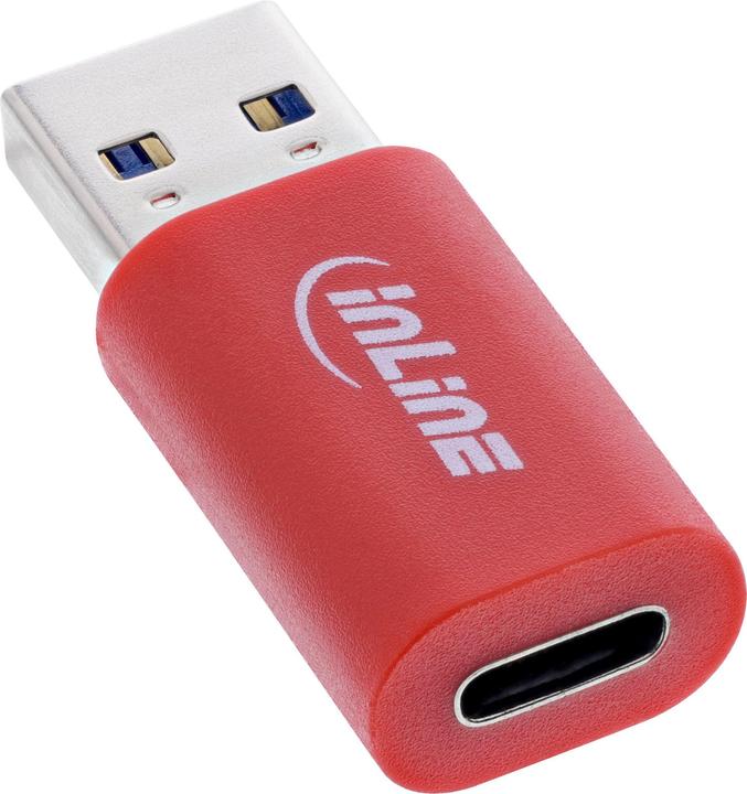 Produktbild InLine ® USB-Datenblocker, Adapter USB-A Stecker an USB-C Buchse, 5 V, 1,5 A (USB Typ-C, 3.70 cm)