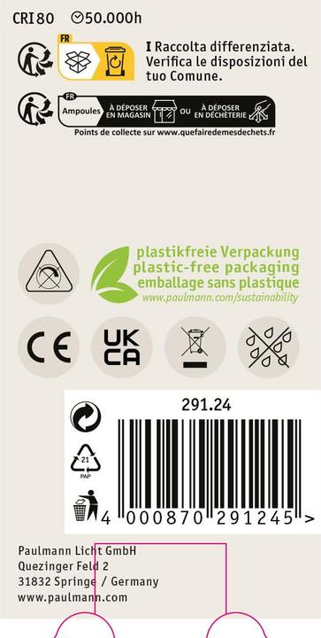 Produktbild Paulmann AGL Eco-Line Filament (E27, 2.50 W, 525 lm, 1 x, A)
