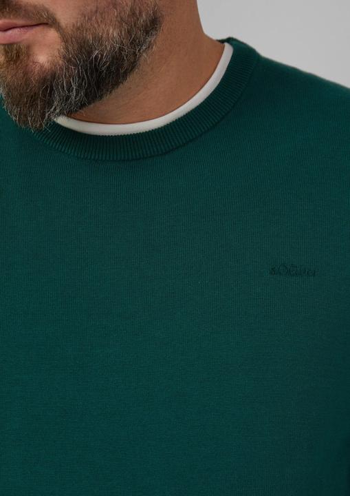 Produktbild s.Oliver Strickpullover Baumwollpullover mit Logo-Stickerei (3XL)