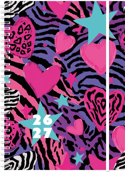 Actual product image Simplex Schüleragenda Touch 26/27 500431.27 1W/2S 17M Heart ML 12x16.5cm (1 week / 2 pages)