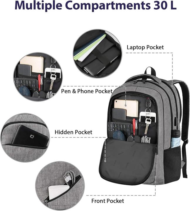 Produktbild Matein Laptop-Rucksack mit USB & Anti-Diebstahl-Funktion