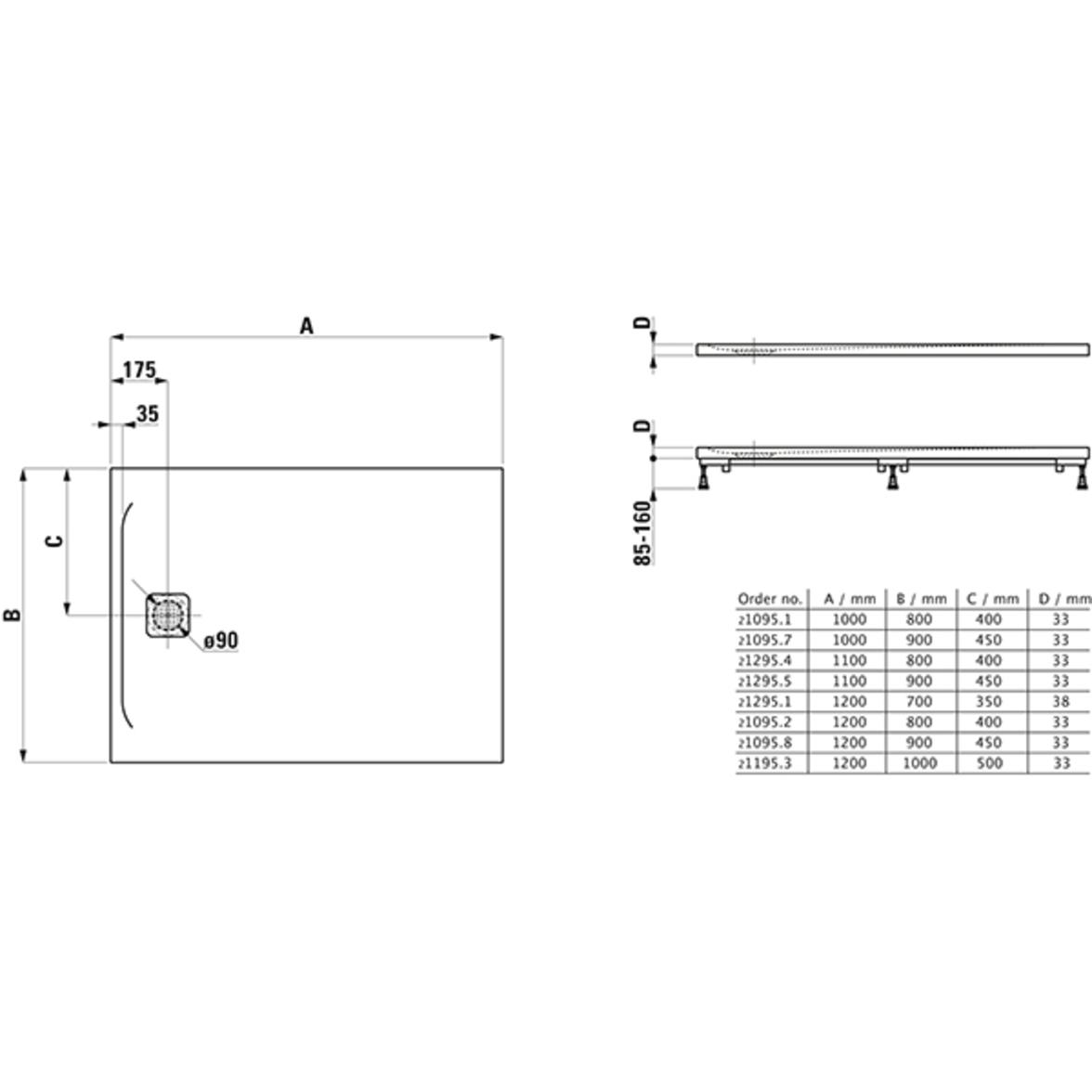 Thumbnail - Laufen, Duschwanne, Duschwanne PRO re-e Abl seitl ku S 1200x700x38mm we ma