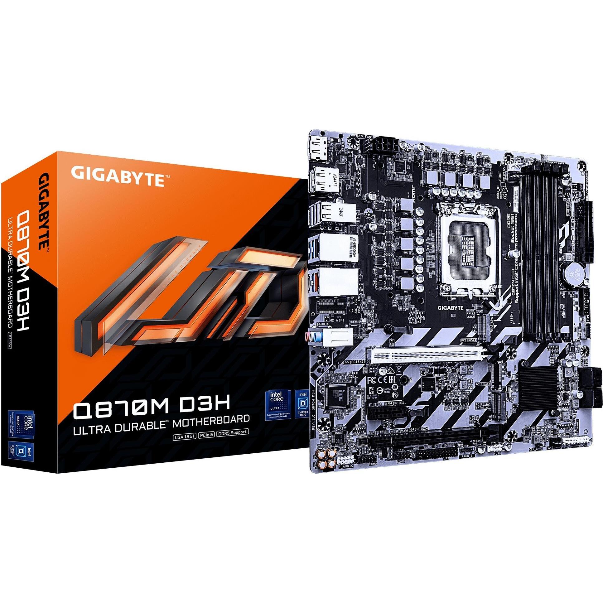 Gigabyte Q870M D3H LGA1700 4xDDR4 4xSATA 3xM.2 (LGA 1851, Intel Q870, mATX), Mainboard