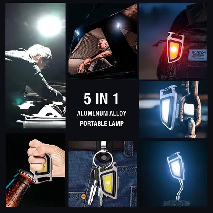 Actual product image Boruit 5 in 1 Multi Function Keychain Flashlight Rechargeable Power Display Tool Torch (300 lm)
