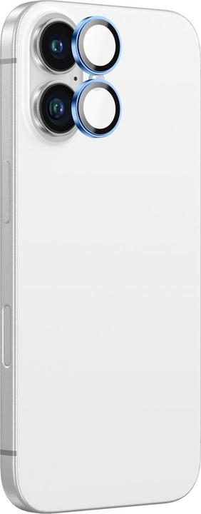 Amazingthing AR Aluminium 2 Linsenglas mit Kameralinsenrahmen für iPhone 16 / 16 Plus - Blau (1 Pezzo/i, Apple iPhone 16)