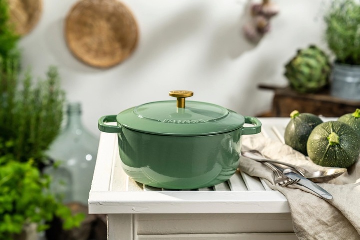 Immagine prodotto Ballarini Cocotte BELLAMONTE 28 cm rotonda 7,0 litri in ghisa arrosto verde (28 cm, Pirofila + casseruola, Ghisa)