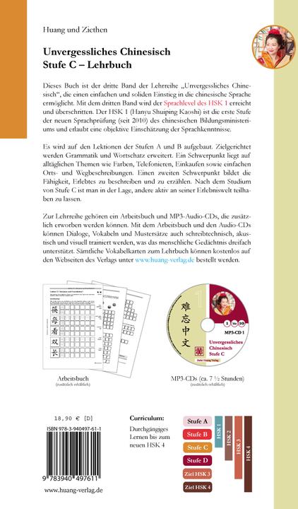 Produktbild Unvergessliches Chinesisch, Stufe C. Lehrbuch (Deutsch, Dieter Ziethen, Hefei Huang, 2015)