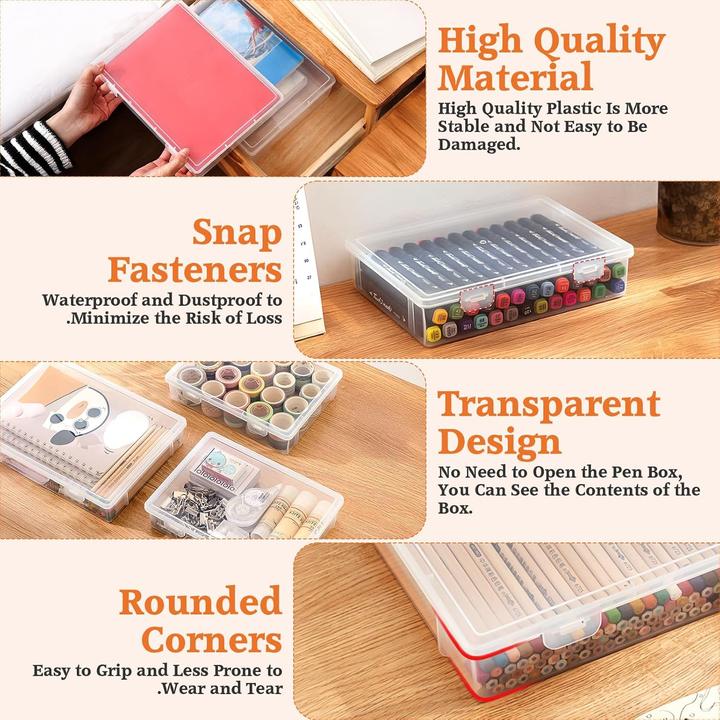 Actual product image Stapelbare Aufbewahrungsbox für Büromaterial, 8 Stück