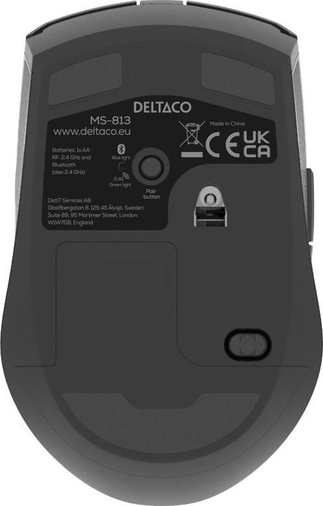 Actual product image Deltaco Silent Wireless USB-C Travel Mouse with USB-C Rece - Mus - 6 scarce - Sort (Wireless)