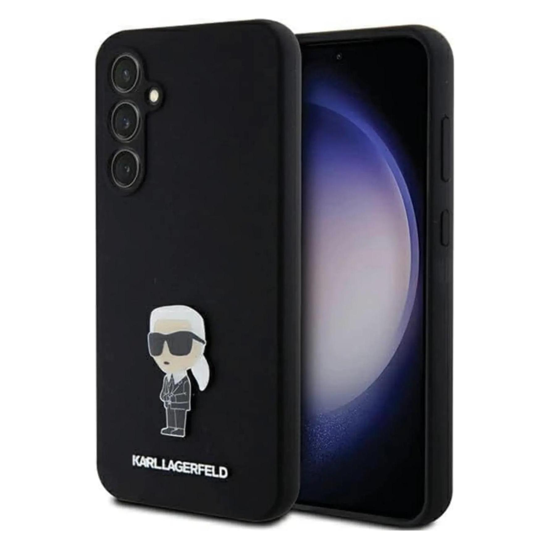 Karl Lagerfeld Nero Klhcs23femhknpk S23 Fe S711 Czarny/ Silicone Ikonik Metal Pin (Samsung Galaxy S23 Fe), Cover Smartphone,
