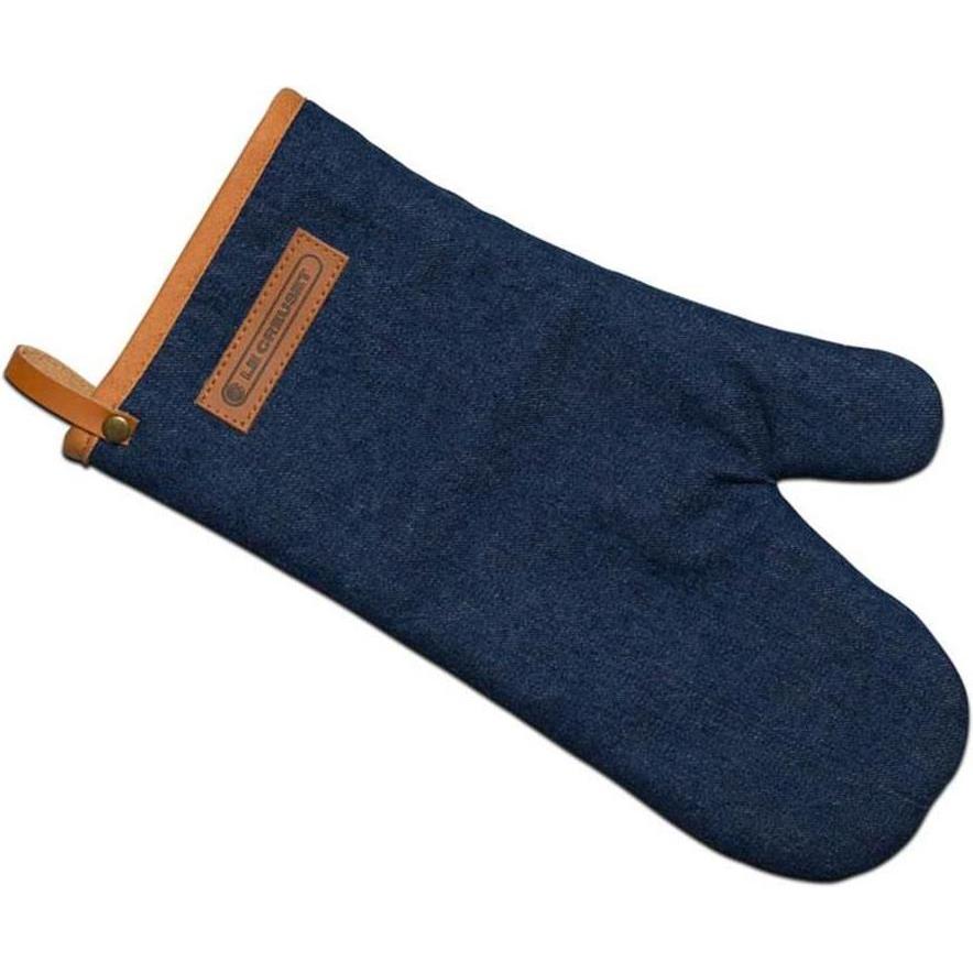 Le Creuset Denim, Backhandschuhe + Topflappen, Blau