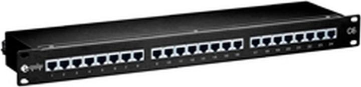 Actual product image equip 19" patch panel: 24 port, 1U