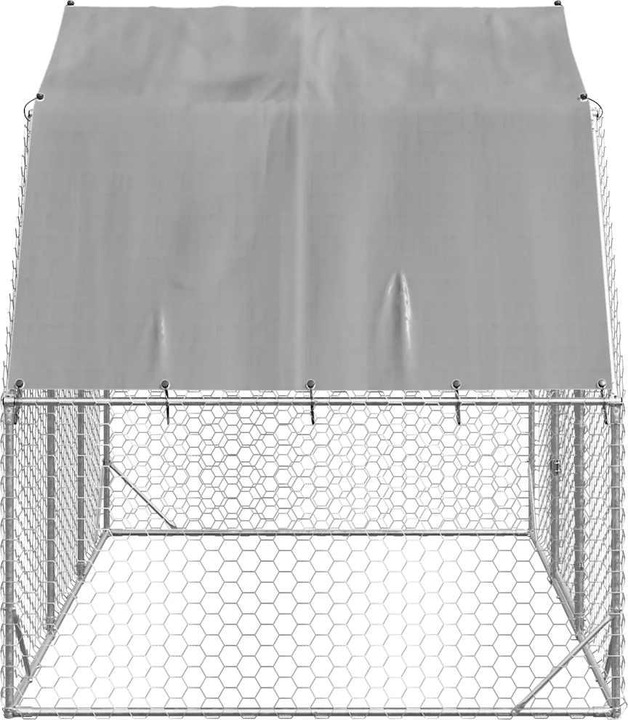 Immagine prodotto VidaXL Pollaio con tetto 2,5x2x2,25 m Recinto per polli da cortile in acciaio zincato