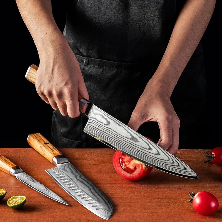 Produktbild Fujini Tea 3-teiliges Damastmesser Set