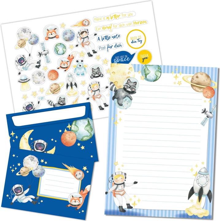 Produktbild Papierdrachen Briefblock Set - Astronauten