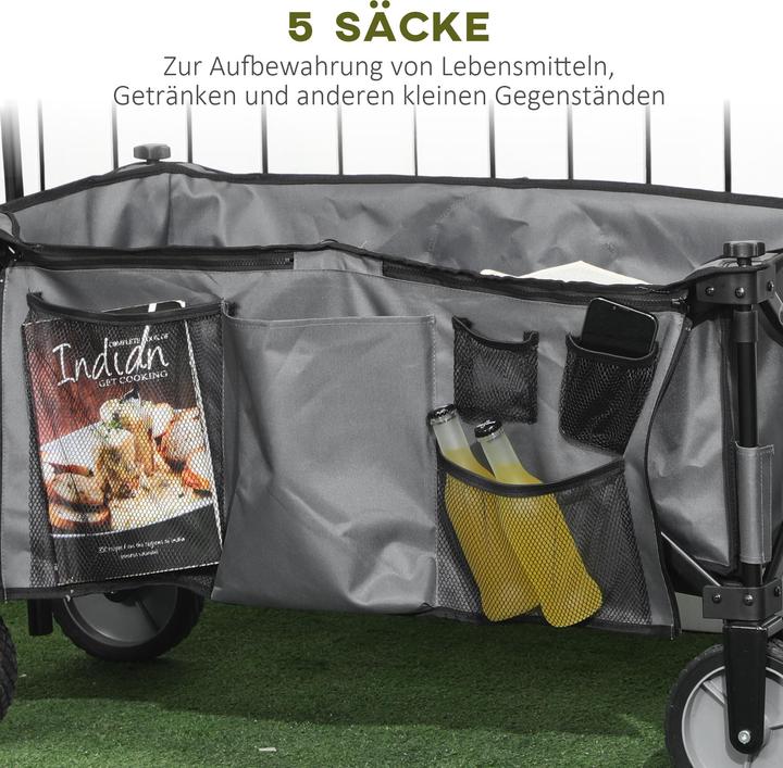 Produktbild Outsunny Bollerwagen mit Seitentaschen