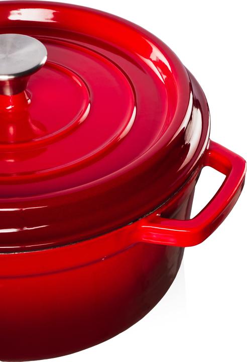 Actual product image Enamelled Cast Iron Pot Red, 3.5 L (Pot, Cast iron, 26 x 10.50 cm)