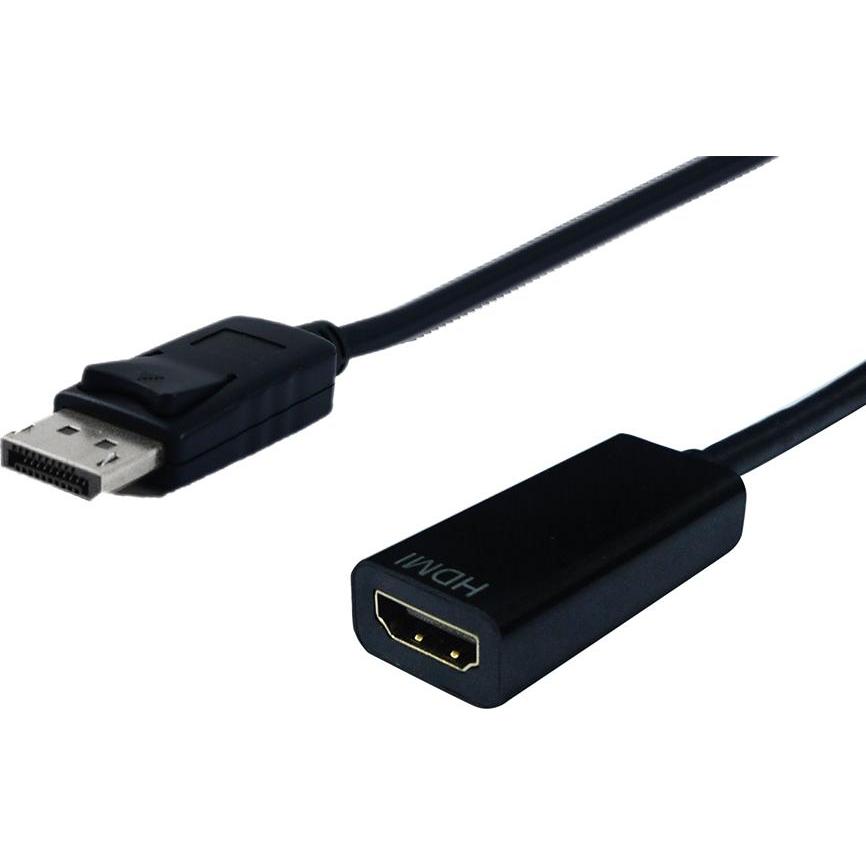 Secomp DisplayPort-HDMI Adapter (HDMI, 15 cm), Adattatore dati + video, Nero
