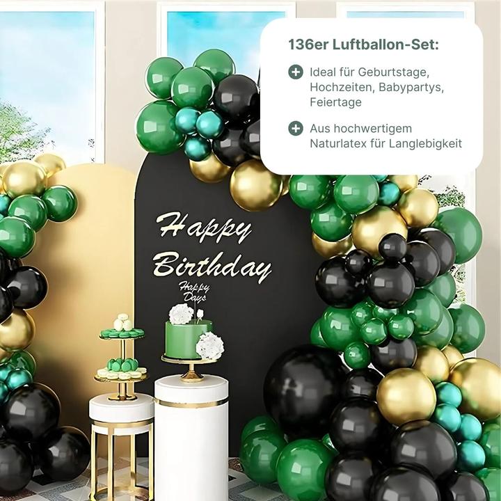 Image du produit Hermex 136er Set Ballons Guirlande de ballons de fête Arche de ballons Ballons d'anniversaire (136 x)