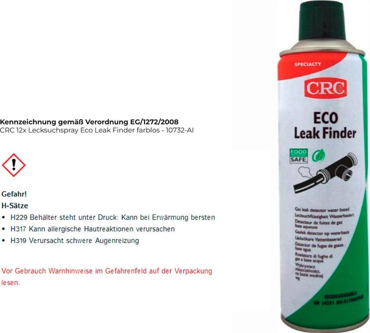 Actual product image CRC Gas leak detector
